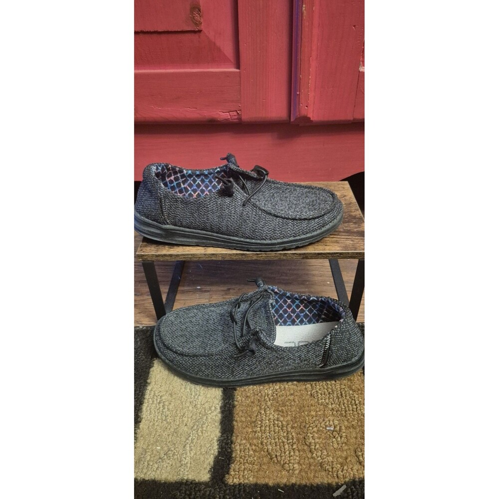 Hey Dude Wendy Size 9 Sox Women's Slip On Shoes in Micro Total Black EUC